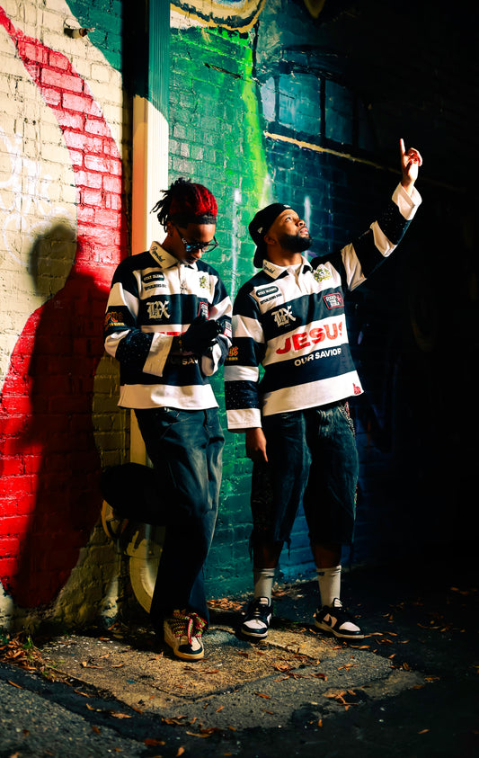 BLXSSD Black “Jesus Our Savior” Rugby Shirt (Preorder)