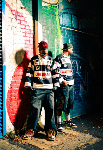 BLXSSD Black “Jesus Our Savior” Rugby Shirt (Preorder)